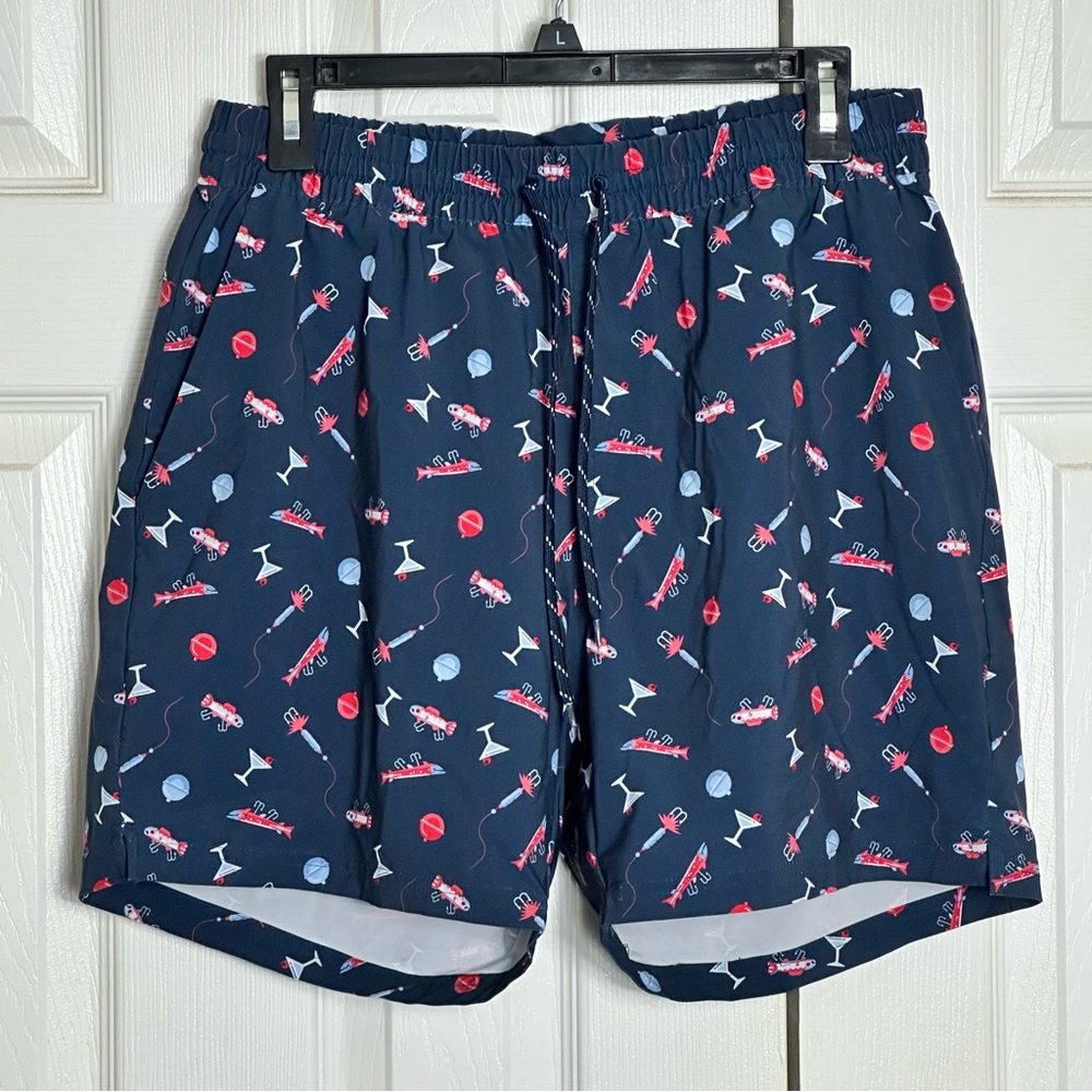 Columbia PFG Slack Tide Hybrid Shorts Swim Trunks Fishing Martini Print Sz M